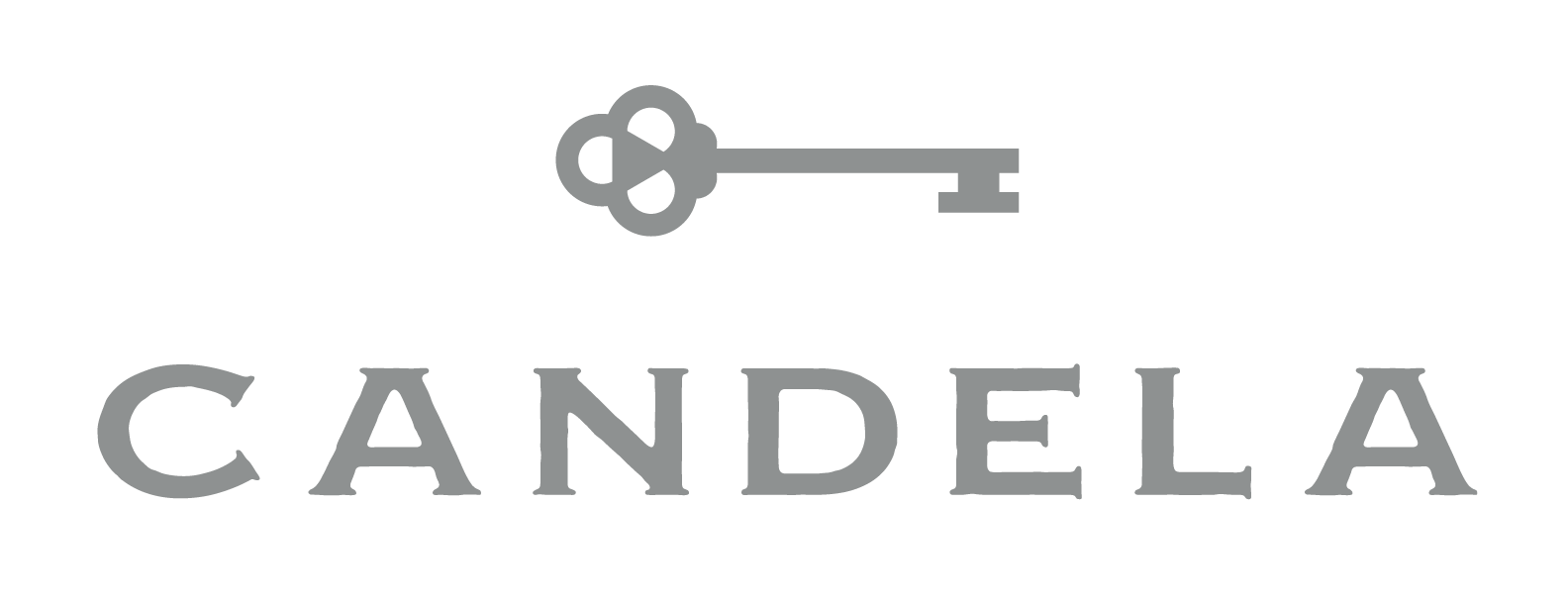 the logo for candela with a key logo